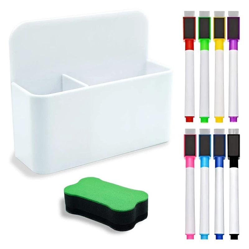 

Magnetic Dry Erase Marker Holder, Magnetic Marker Holder for Whiteboard, 8 Pieces Magnetic Dry Erase Markers