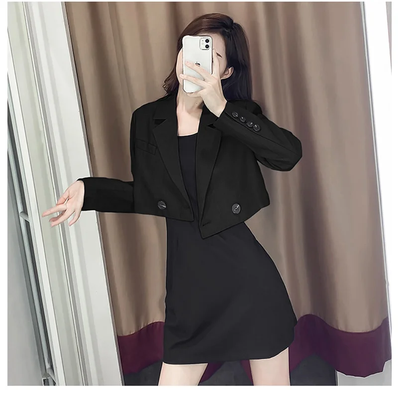 

Heliar Women Blazer Jackets Fall Formal Single Button OL Suit Jackets Coats Slim Crop Casual Blazers For Women 2021 Autumn
