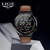 lige men smart watch has ecgppg body temperature blood pressure heart rate waterproof wireless charger watch for android ios