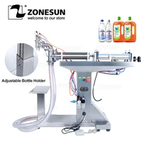 zonesun semi auto liquid filling machine with standing table water milk detergent chemical juice oil eliquid pneumatic piston