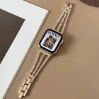 Металлический ремешок Bling для Apple Watch 6 SE, 40 мм, 44 мм, ювелирные изделия, браслет из нержавеющей стали для Apple Watch 3, 42 мм, 38 мм, iWatch 5, 4