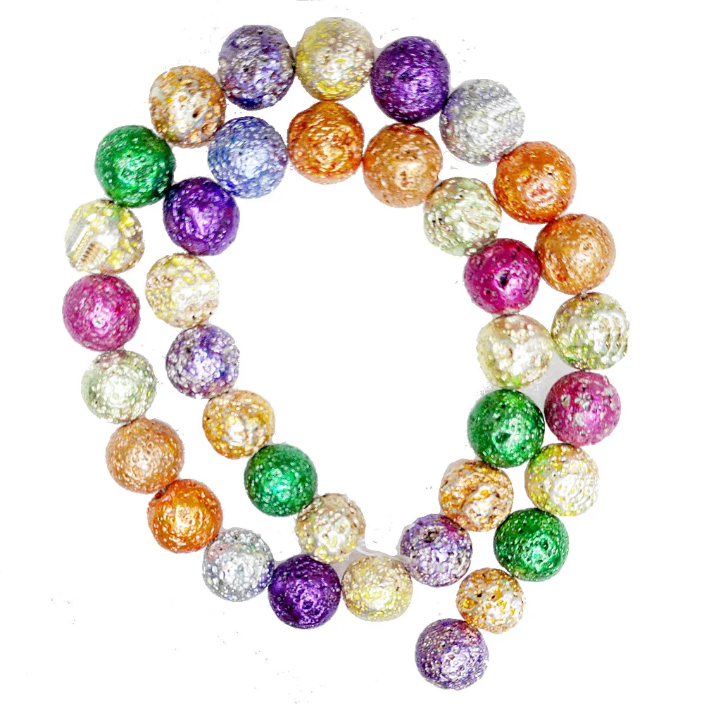 Позолоченные серебряные лавовые бусины из розового золота вулканические камни