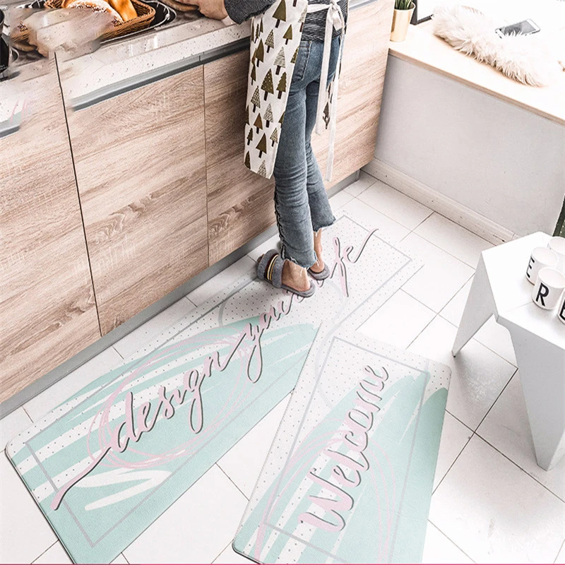 Новые современные модные мягкие кухонные коврики из ПВХ для дома гостиной