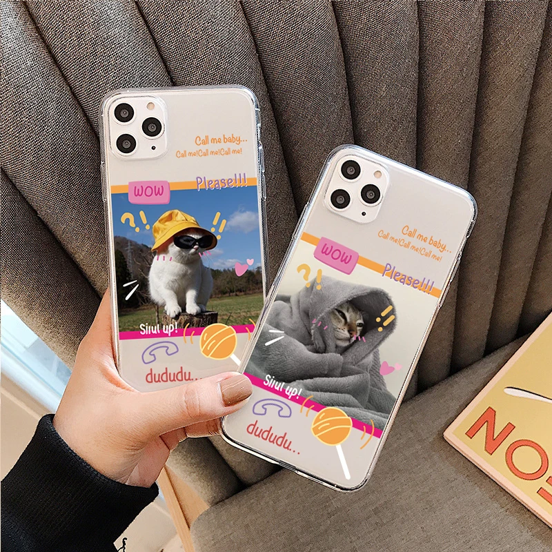 

Cat Case For Iphone 12 Pro Max Cases Fundas Iphone 11 13 Pro Max XR 7 8 SE 2020 X Xs 6 6s Plus 13 Mini Silicone ShockProof Cover
