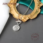 925 серебро цепочка ожерелье простое рисунок изображение ожерелье покрытое серебром женский в Корейском стиле Бохо ожерелье, Женские Ювелирные изделия