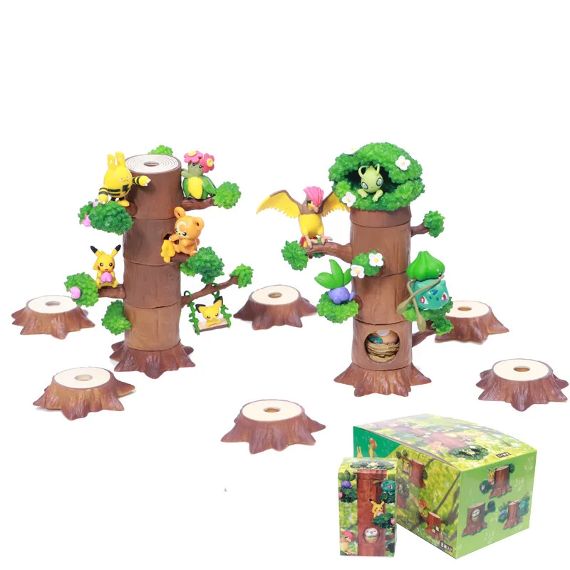 

5-7Cm Pokemon Japanese Anime Tree Stump Forest Cute Blind Box Series Anime Figures Collections Model Decoration Children's Gift