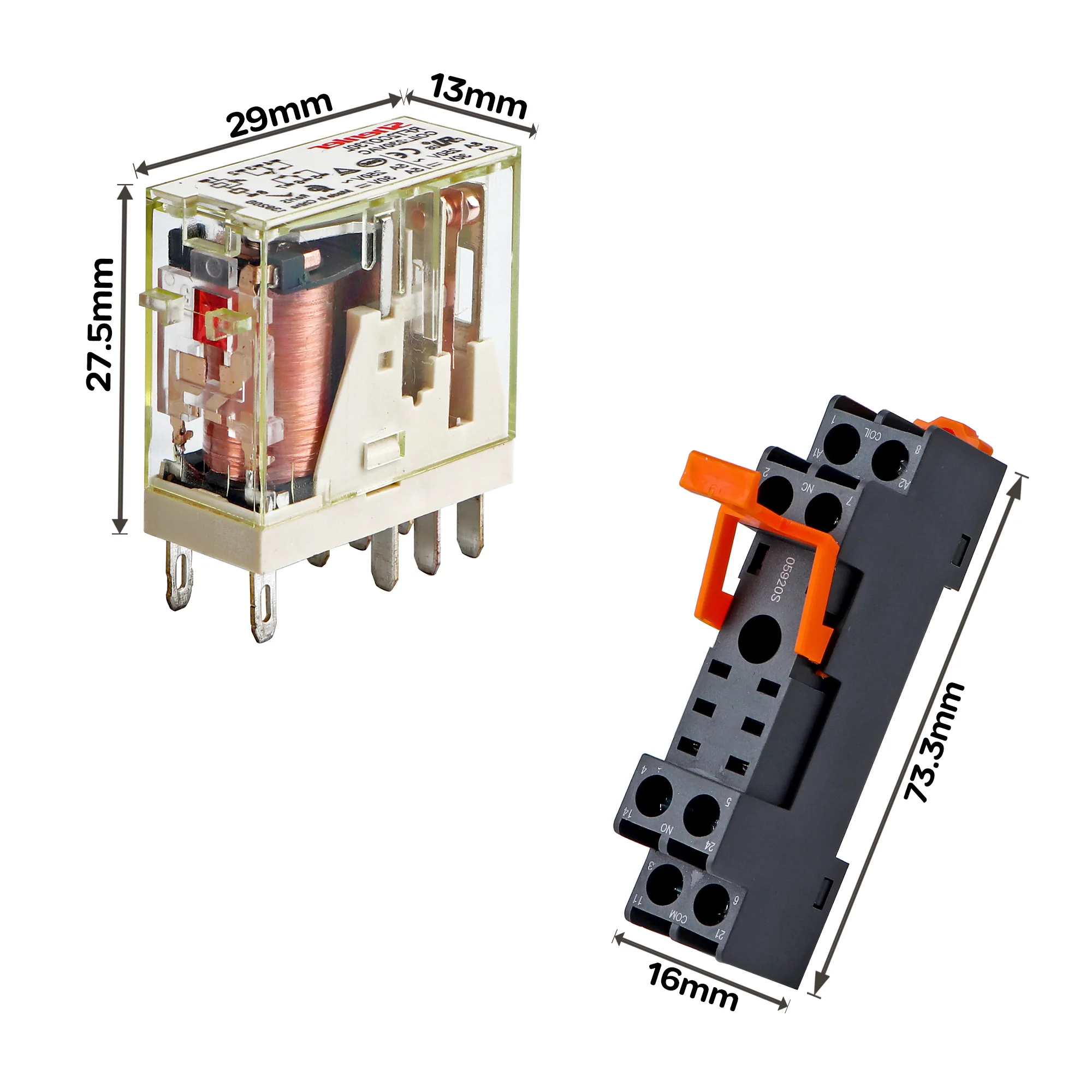 Электронное Микро Мини электромагнитное реле 5A 8PIN катушка DPDT с разъемом DC 12 В 24 в
