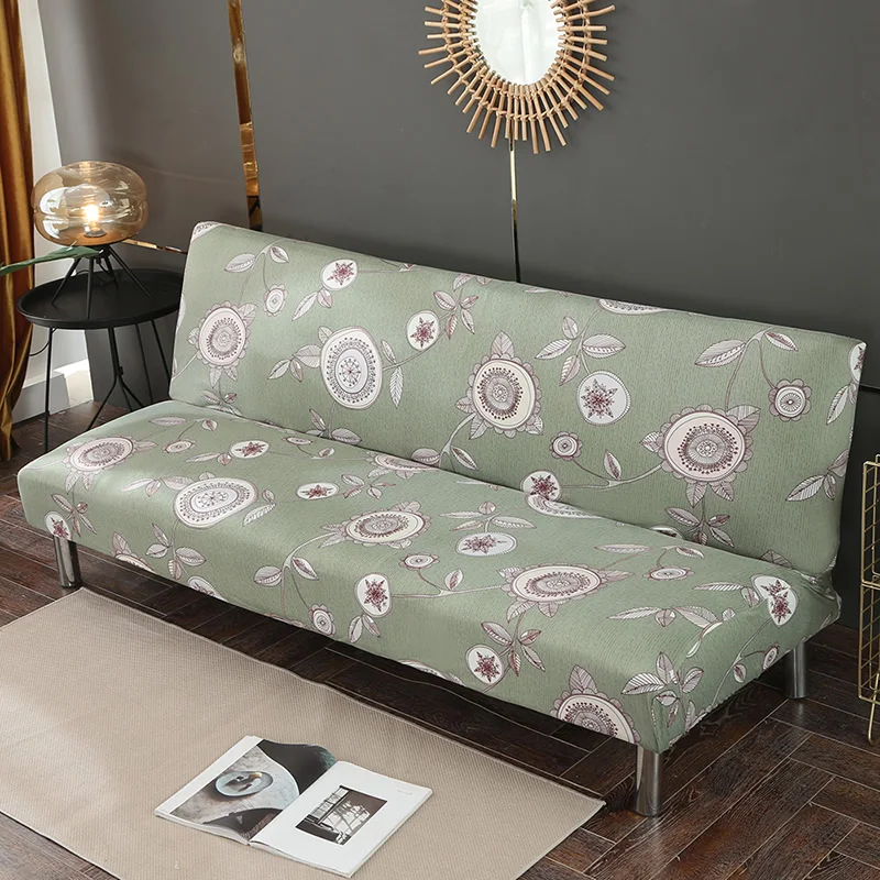 Universal Size Sofa Bed Cover Armless Elastic Couch Covers Folding Seat Slipcover Washable Stretch Covers Cheap Home Hotel