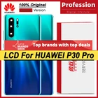 Полностью оригинальная задняя крышка батарейного отсека для Huawei P30 Pro, Задняя стеклянная панель, Крышка батарейного отсека с объективом камеры, запасные части