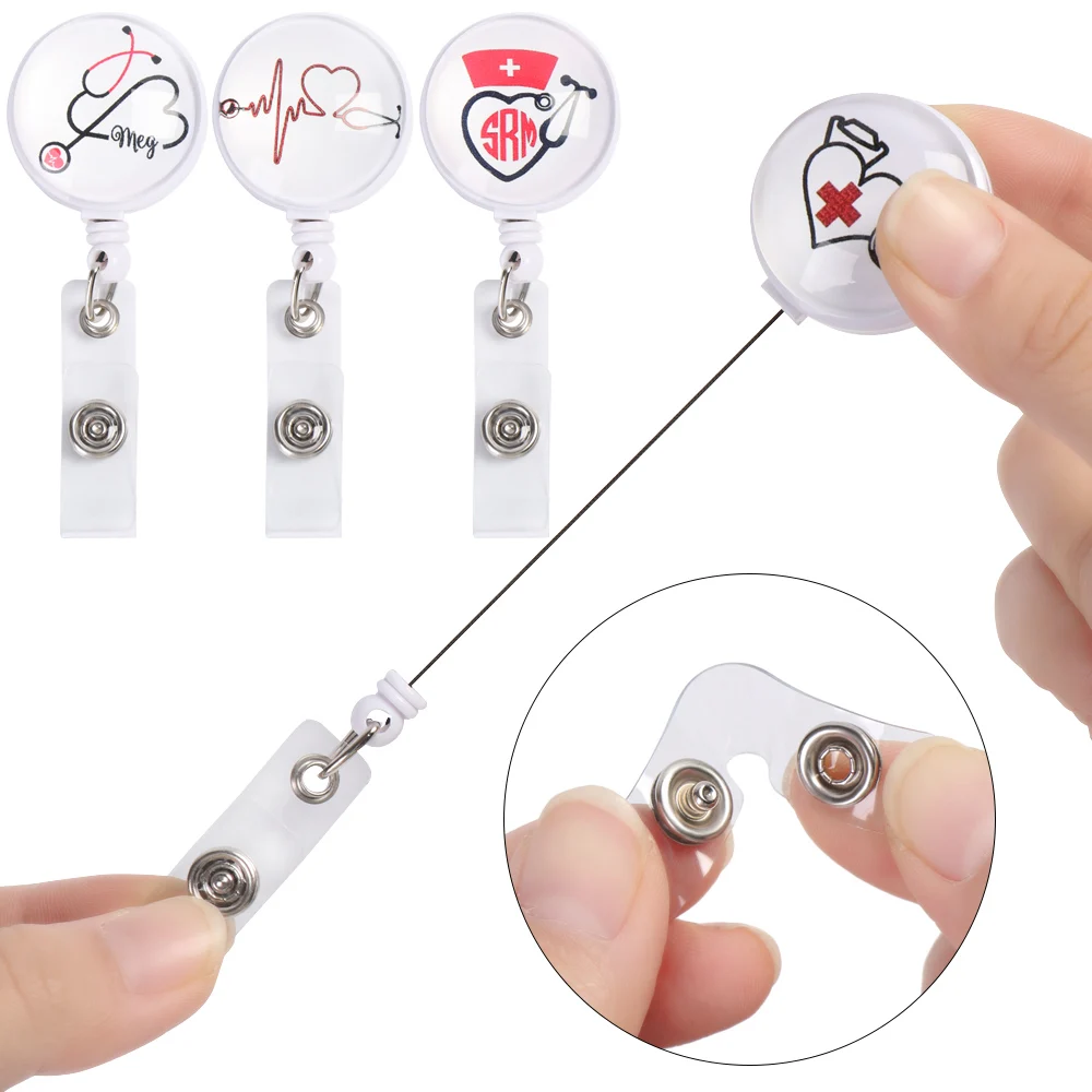 

Retractable Anti-Lost Clip IC ID Card Badge Holder Badge Reel Clip for Nurse Doctor Student High Quality