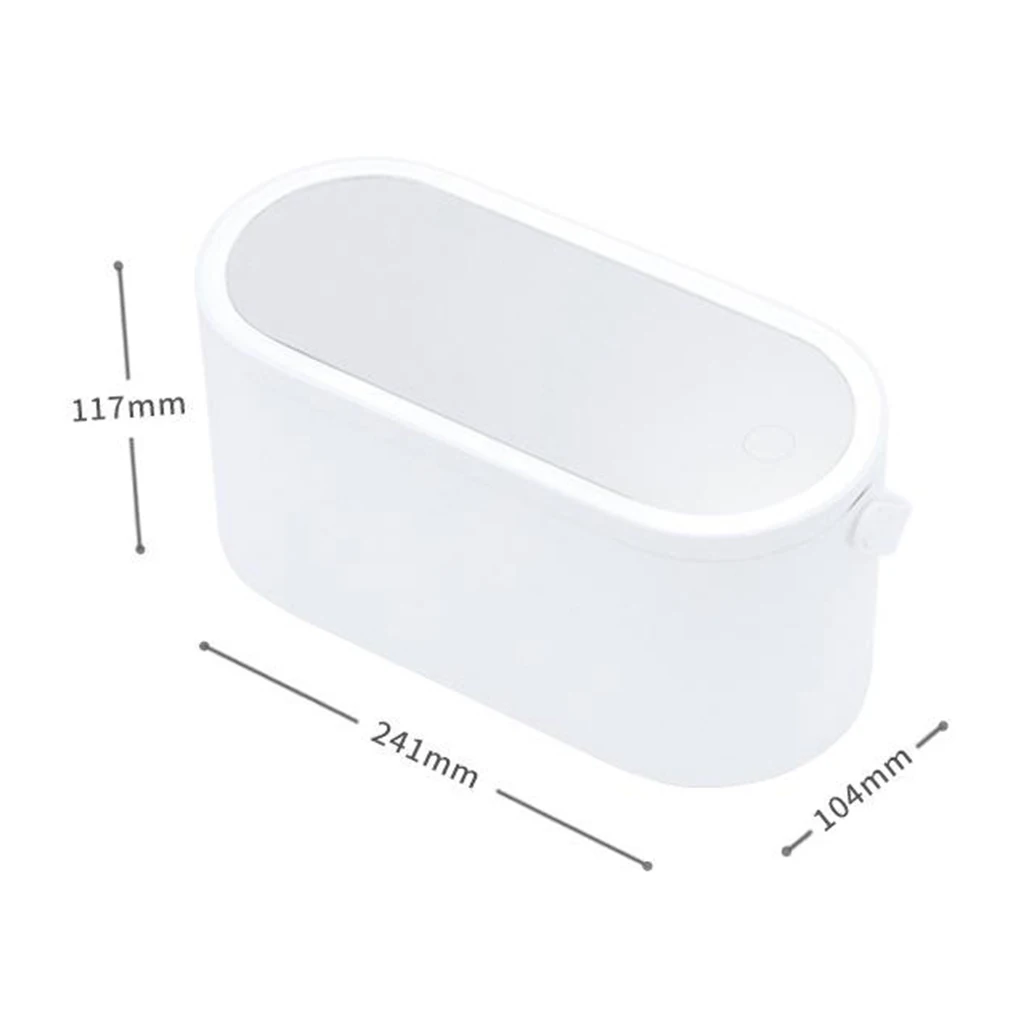 

LED Mirror Makeup Organizer Cosmetics Storage Box for Bathroom Countertop Travel