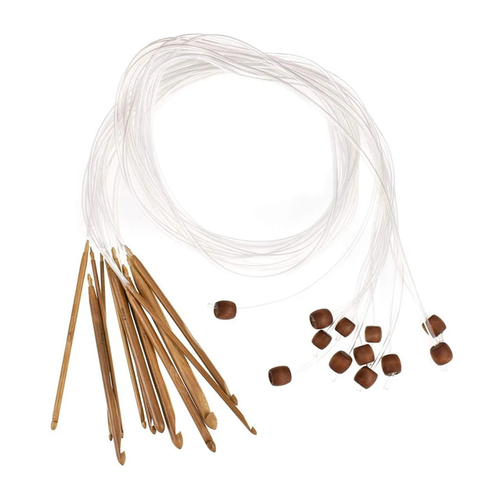 Набор крючков для вязания из натурального бамбука 12 шт.|Швейные иглы| |