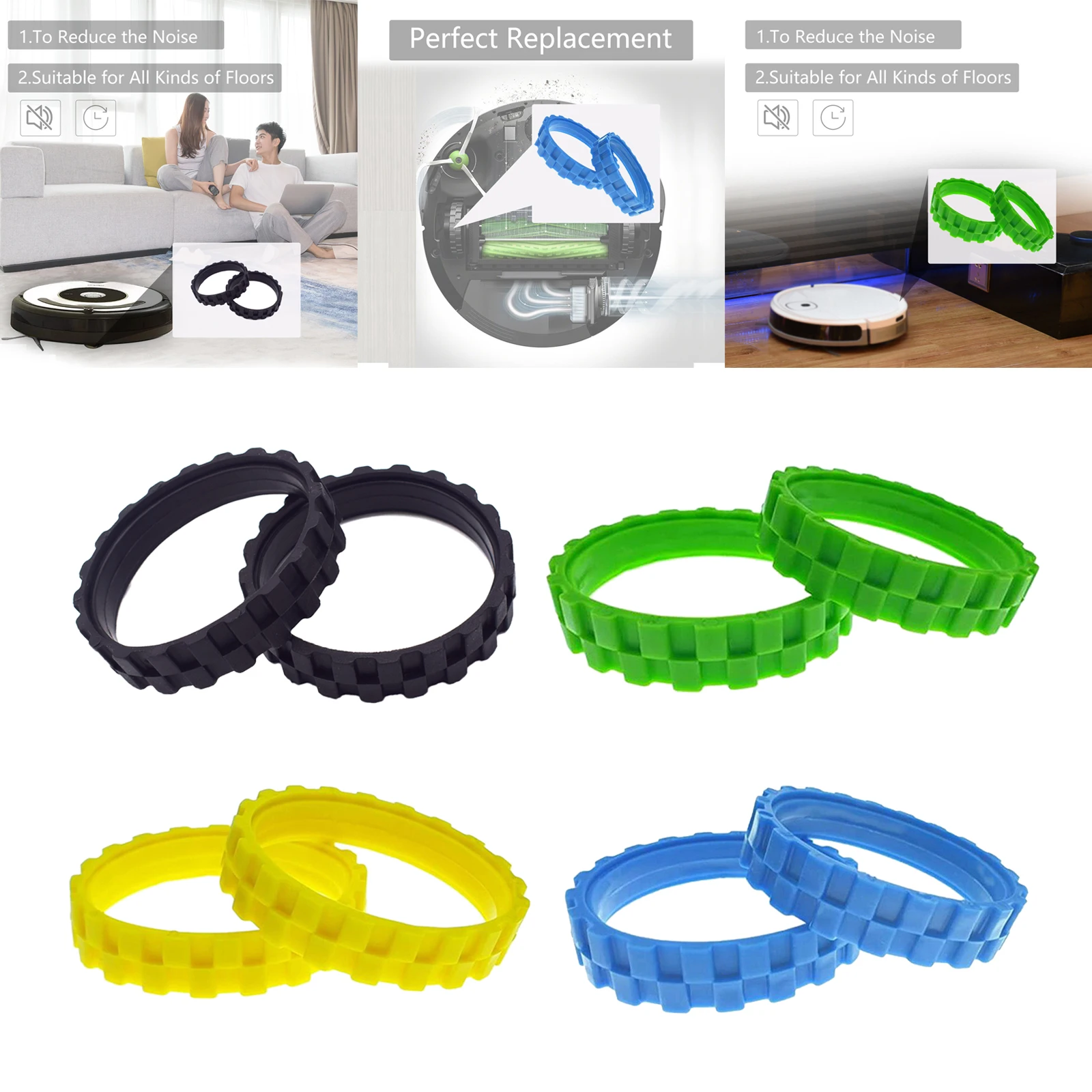 Набор из 2 запасных частей резиновые шины для пылесоса колес серии 500 600 700 800 и 900 I7 +