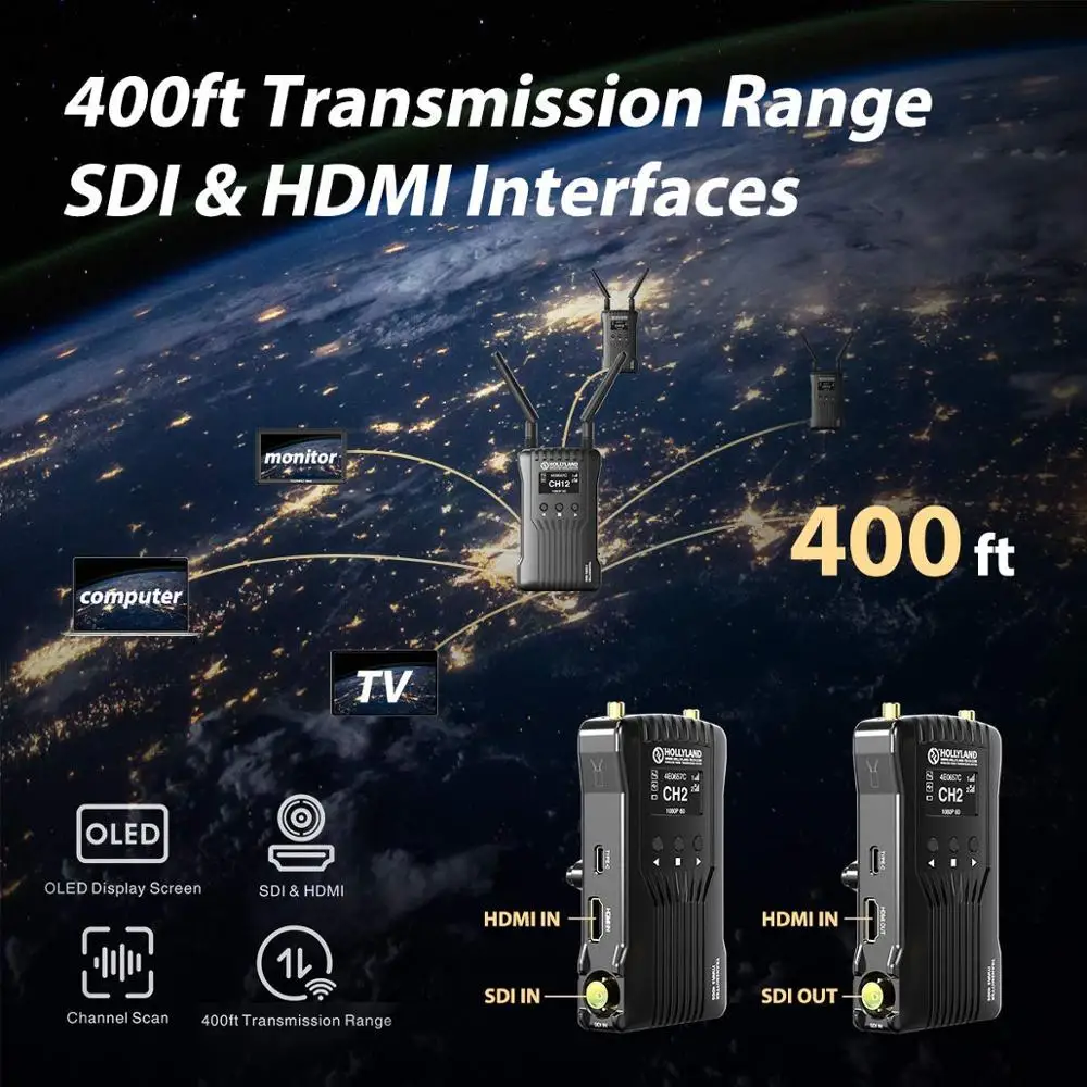 HOLLYLAND MARS 400S 400FT Беспроводная HDMI совместимая система передачи видео SDI передатчик и