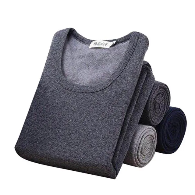 

Thermal Underwear Sets Men Gray Warm Casual Underwear Hight Stretch 2020 Thermal Pajamas