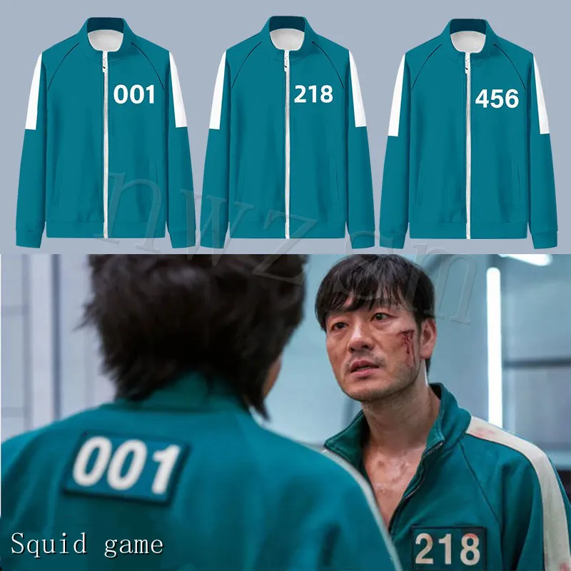 

South Korean Squid Game Jacket Li Zhengjae Coat For Men Sportswear Number 456 National Tide Autumn Sweater Round Six Cosplay