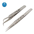 Антистатический промышленный Пинцет из нержавеющей стали, точный пинцет с изогнутыми прямыми наконечниками для ремонта мобильных телефонов, ручные инструменты
