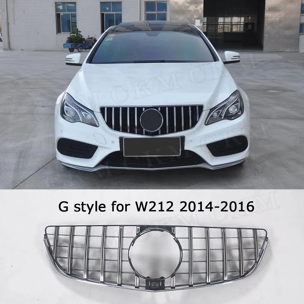 W212 G Е класс ABS черный серебряный передний бампер решетка решетки для Mercedes Benz W212 W213 C238 E200 E250 E300 E320 E350 AMG GT R 14-19 - Цвет: W212 G