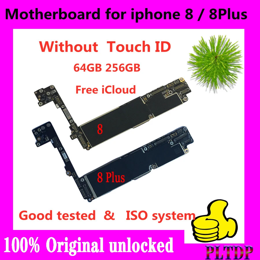 For iphone 7 plus 7P 8 plus 8P motherboard full unlocked.100% Original Clean icloud logic board  32gb 64gb 128gb 256 NO Touch ID