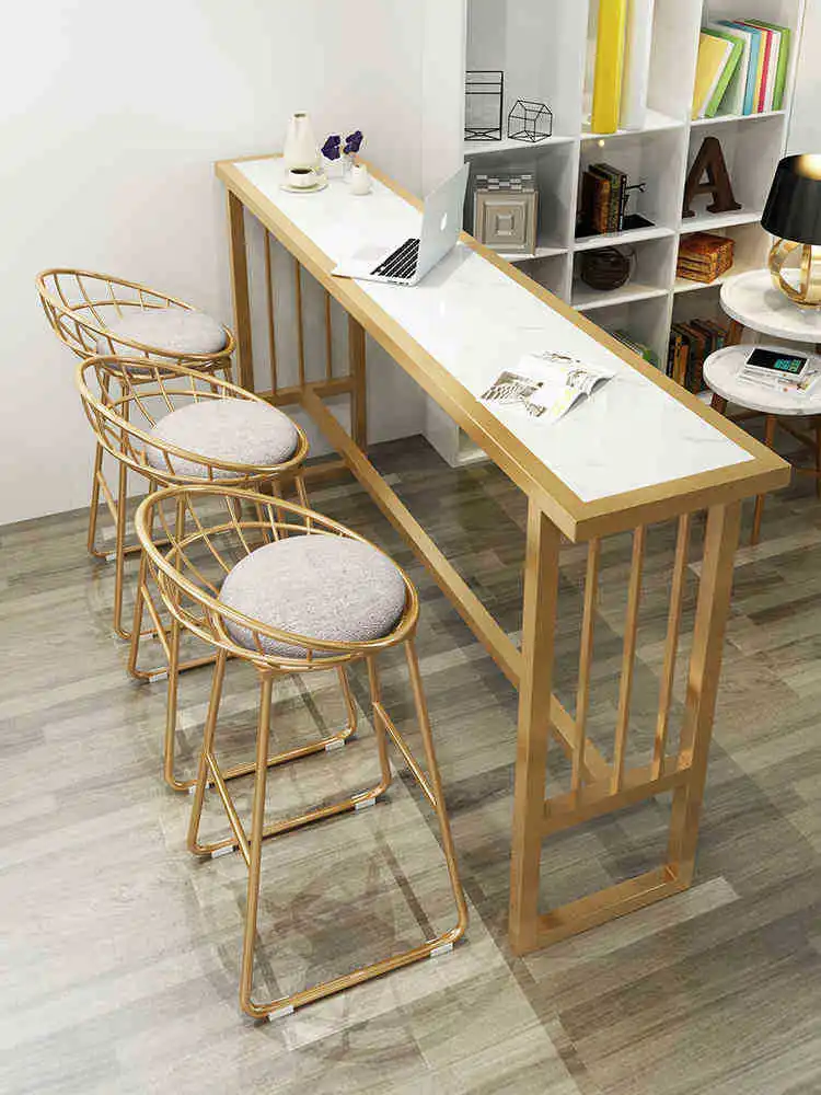 Стол скандинавский для Марбл бара высокий стол из кованого железа с сеткой