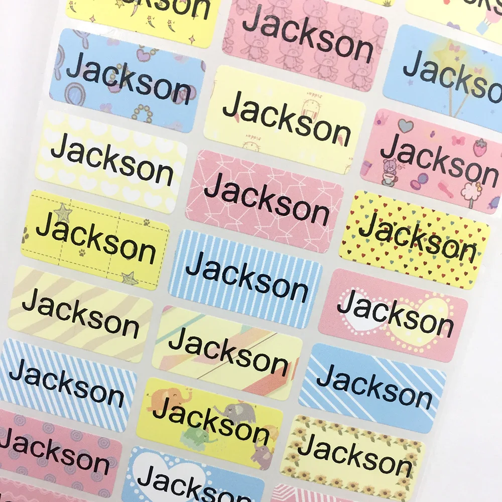 Многоцветные наклейки с личными именами школьные канцелярские товары по