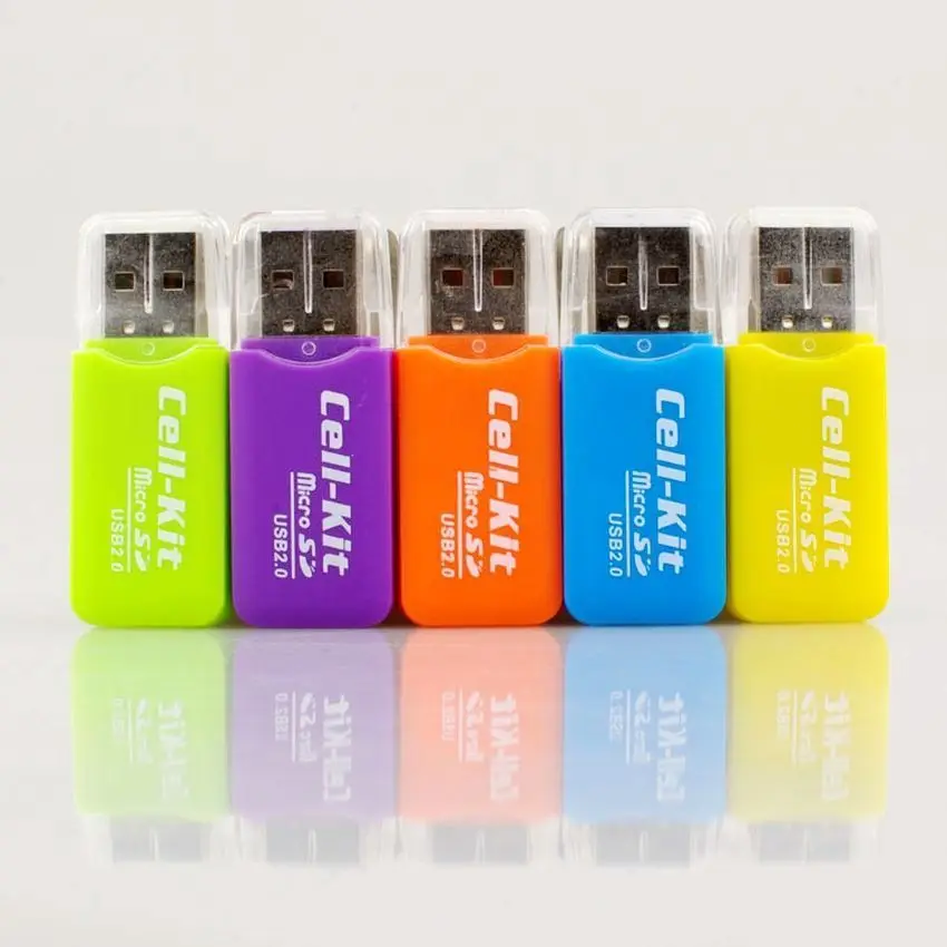 

USB 2.0 Micro SD T-flash Connector Adapter High Speed TF Menory Card Reader with Transparent Lid for PC Cellphone 300pcs/lot