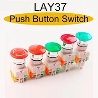 22mmredgreen mushroom self reset push button switch with led dpst emergency stop button switch alarm button switch