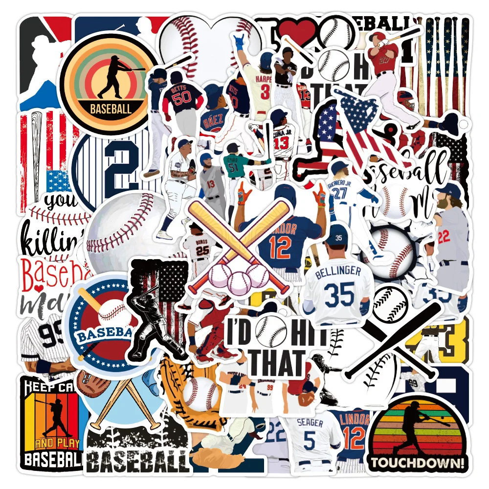 

10/30/50PCS Baseball Sports Graffiti Stickers Waterproof Car Luggage Laptop Mobile Phone Refrigerator Stickers Wholesale