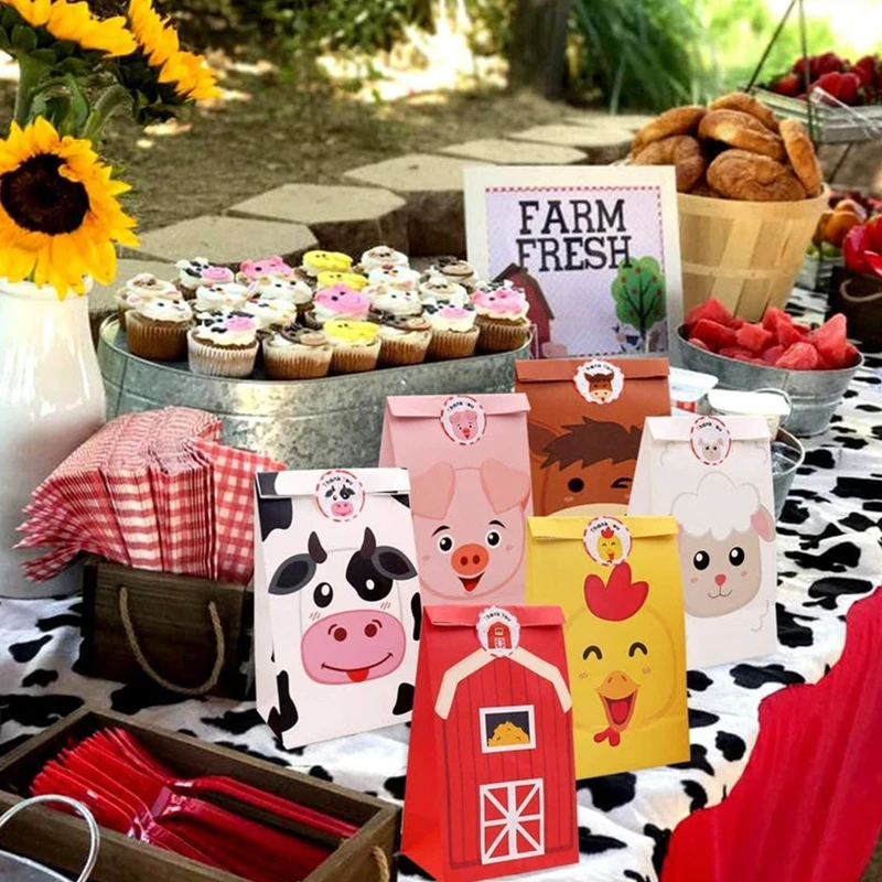 

Farm Animal Favor Box Candy Box Gift Box Cupcake Box Boy Kids Birthday Party Supplies Decoration Event Party Supplies