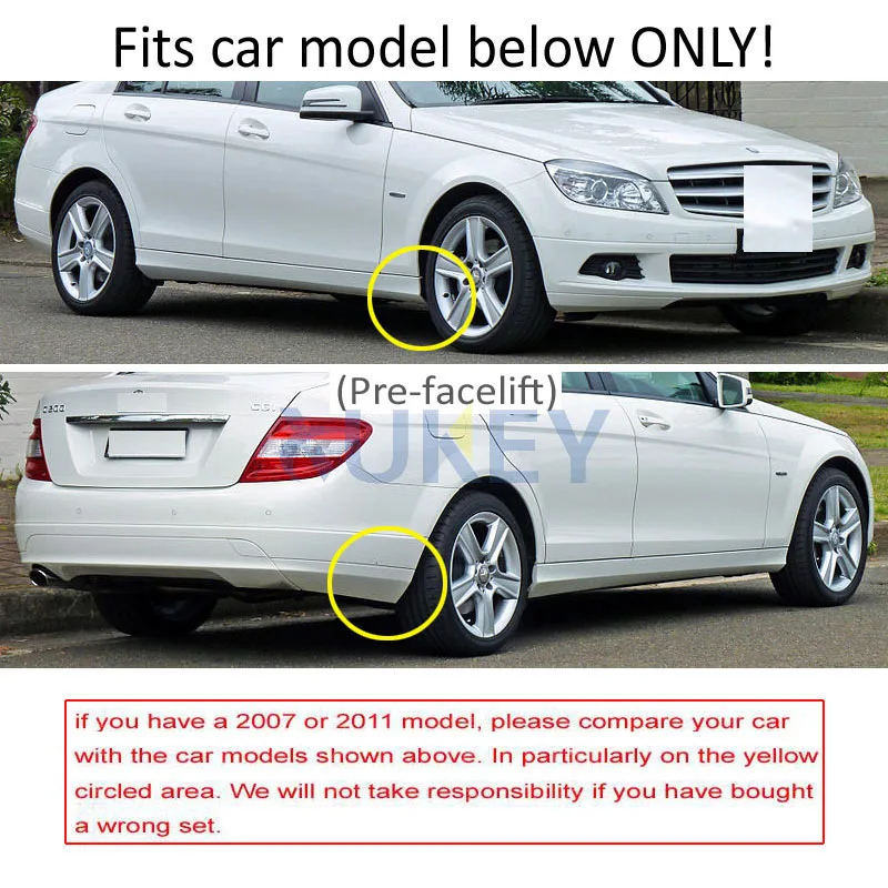 Набор брызговиков для Benz C Class C-Class C250 C350 W204 2008 2009 2010 2011 пред-Facelift Брызговики