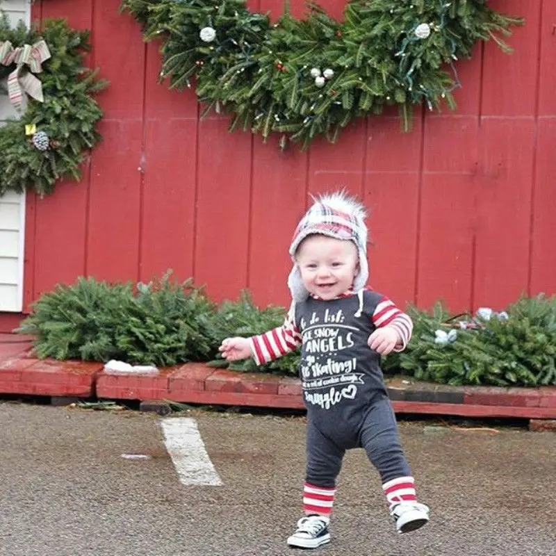 Рождественская Одежда для маленьких девочек и мальчиков толстовки с длинным