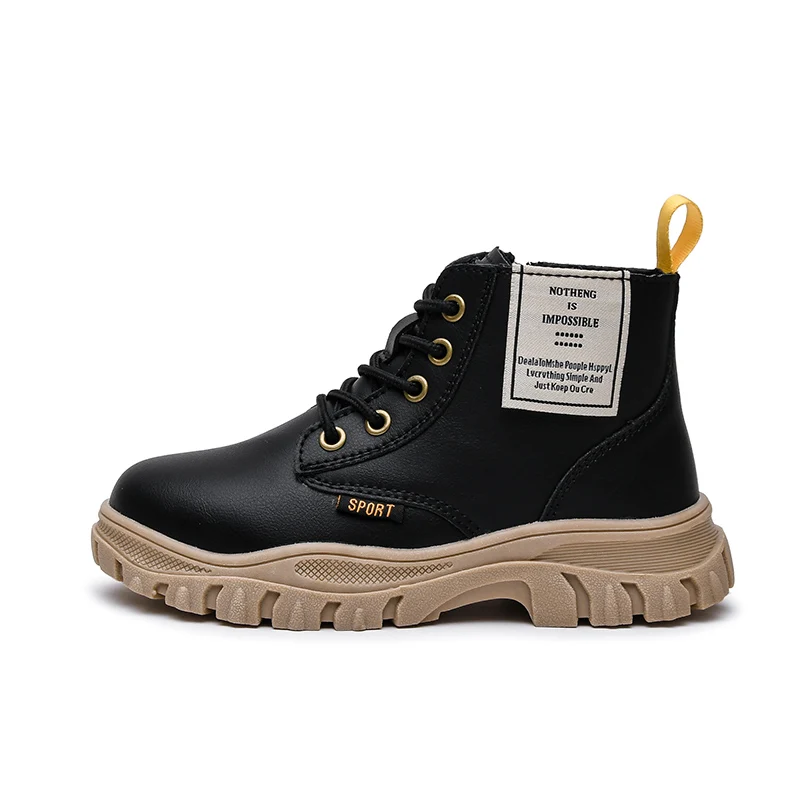 

Boys Girls Martin Boots Winter Children's Snow Boots Waterproof Side Zipper Kids Ankle Booties Martin Shoes Shoe Plush Lining