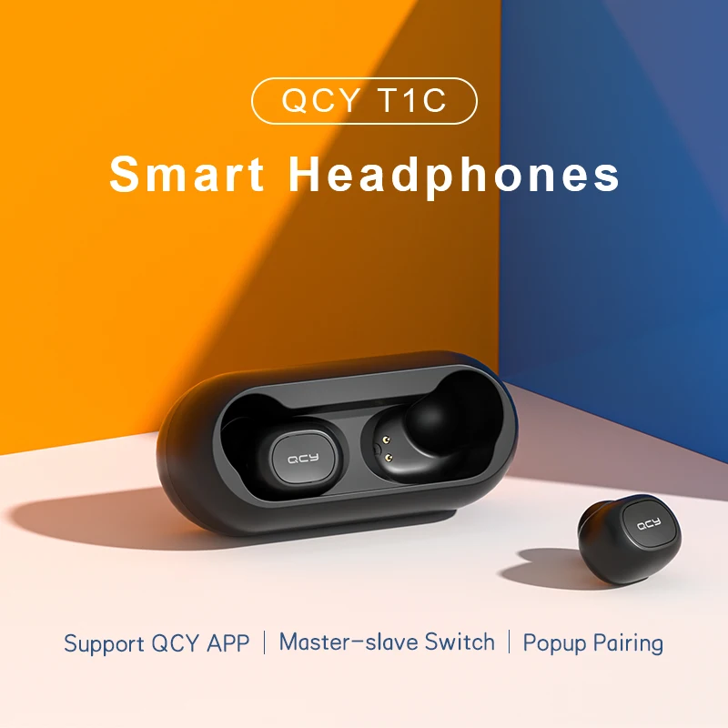 QCY T1C наушники вкладыши TWS с Smart Eaubuds Bluetooth 3D стерео Беспроводной Hi Fi двойной