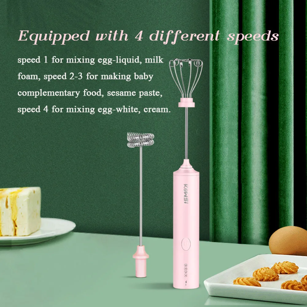 Бытовой беспроводной Электрический миксер для еды венчик 4 скорости