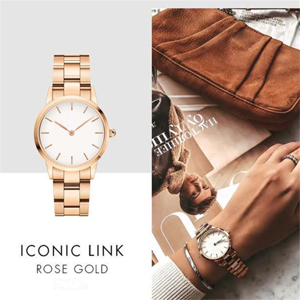 

New With Original Box 32MM Rose Gold Ladies Dress Quartz Watch Sports Casual Girl Lady Fashion Clock Women Gift dwWatch