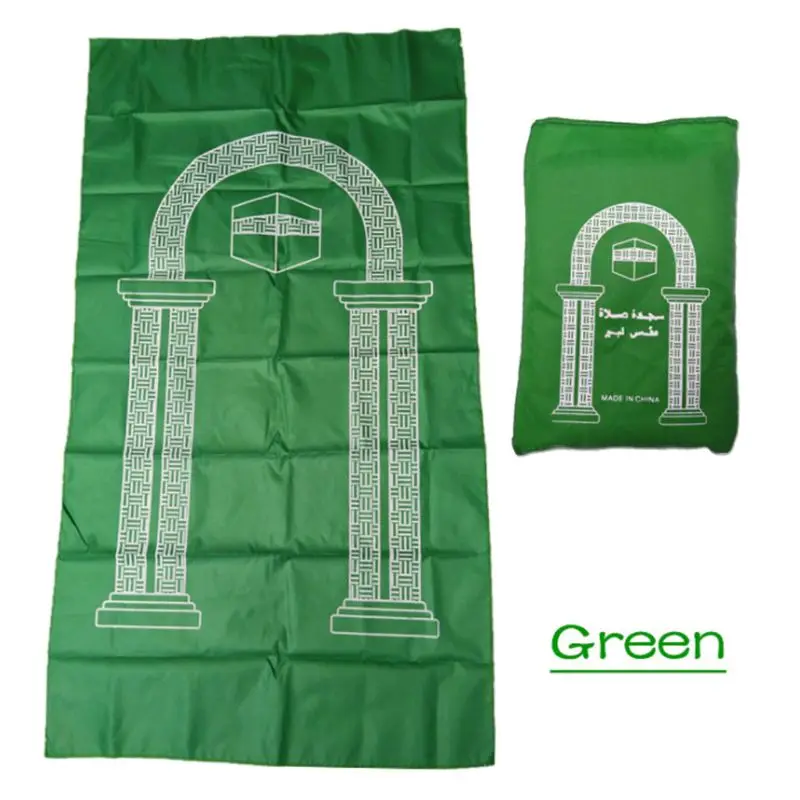 

Portable Muslim Prayer Rug Waterproof PU Braided Mat Simply Print Pouch Travel Home Blanket 60x100CM P82C