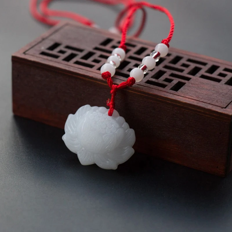 Ожерелье с подвеской в этническом стиле имитацией Нефритового лотоса для мужчин