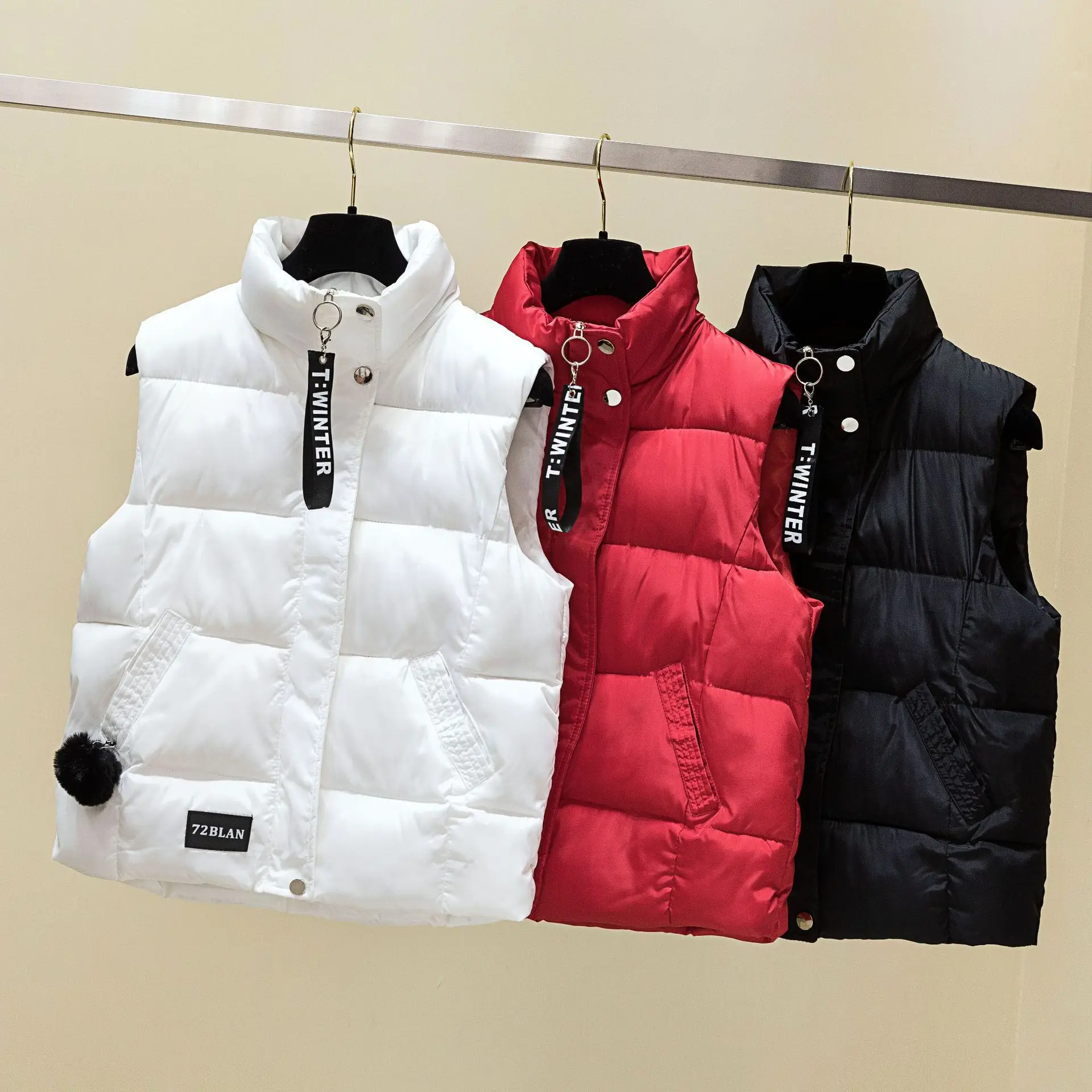 

Sleeveless Jacket Female Cropped Warm Vest For Women Winter Coat Parkas Waistcoat Outerwear Chalecos Para Mujer 2021