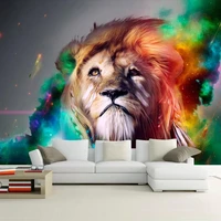 custom poster mural modern design colorful lion wallpaper roll bedroom living room background 3d photo wallpaper wall covering