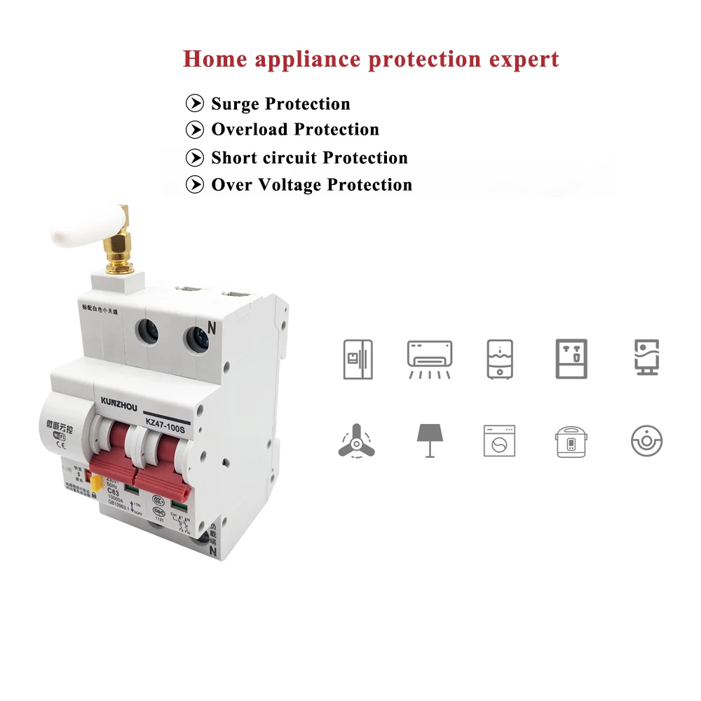 1-4P WiFi умный автомат-выключатель воздушный выключатель автоматический