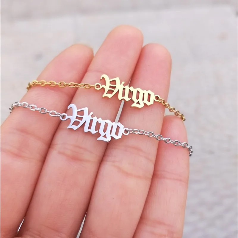 BFF ювелирные изделия знак зодиака лодыжки браслет Старый Английский буквы Овен