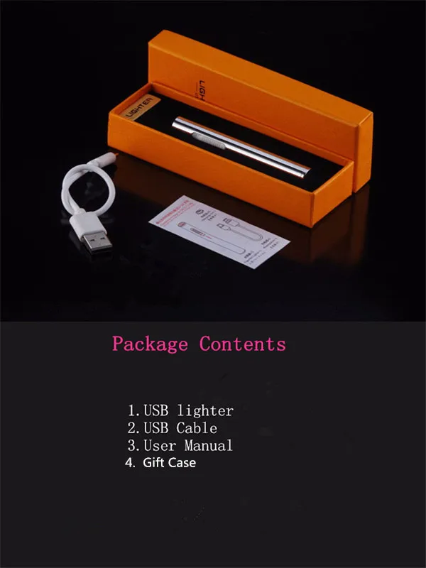 Тонкая мини зажигалка с USB зарядкой перезаряжаемая Электронная портативная