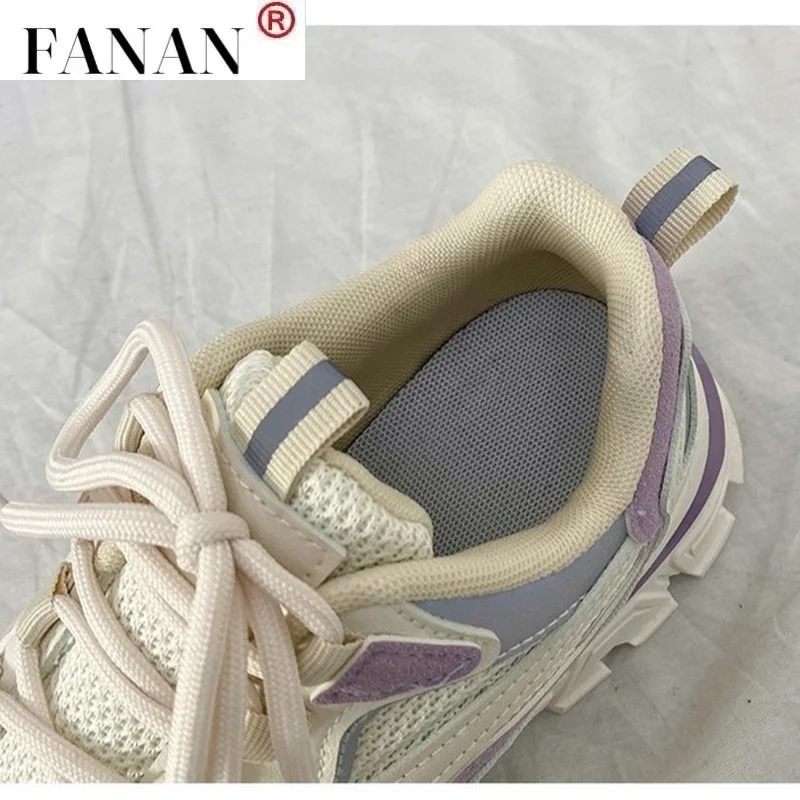

Fashion Reflective Sneakers Women Platform Black Dad Shoes Mesh Breathable woman vulcanize shoes white female Spring autumn New