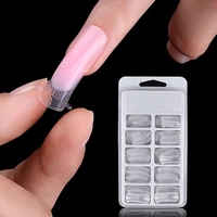 100pcsbox quick extension clear false nails mold tips nail art uv gel dual forms finger extend press on nails extension tool