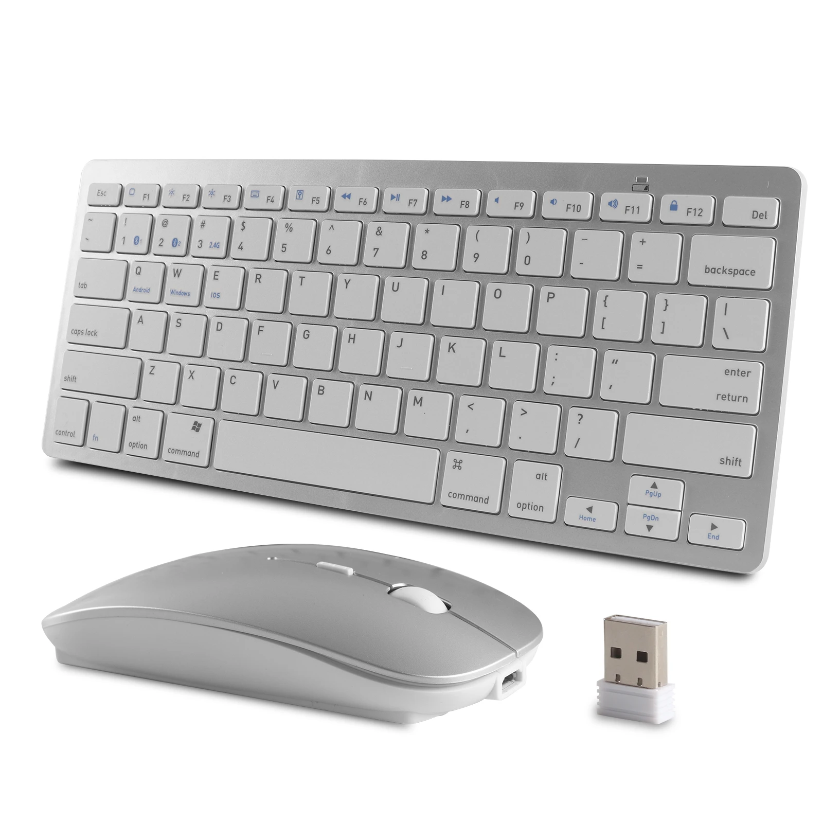 2 4G + Bluetooth 5 0 Двухрежимная перезаряжаемая Беспроводная клавиатура мышь