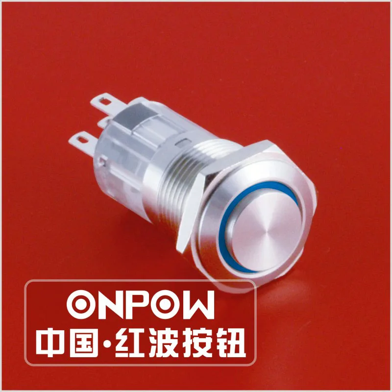 ONPOW 16 мм металлическое водонепроницаемое IP65 кольцо с высокой головкой подсветкой