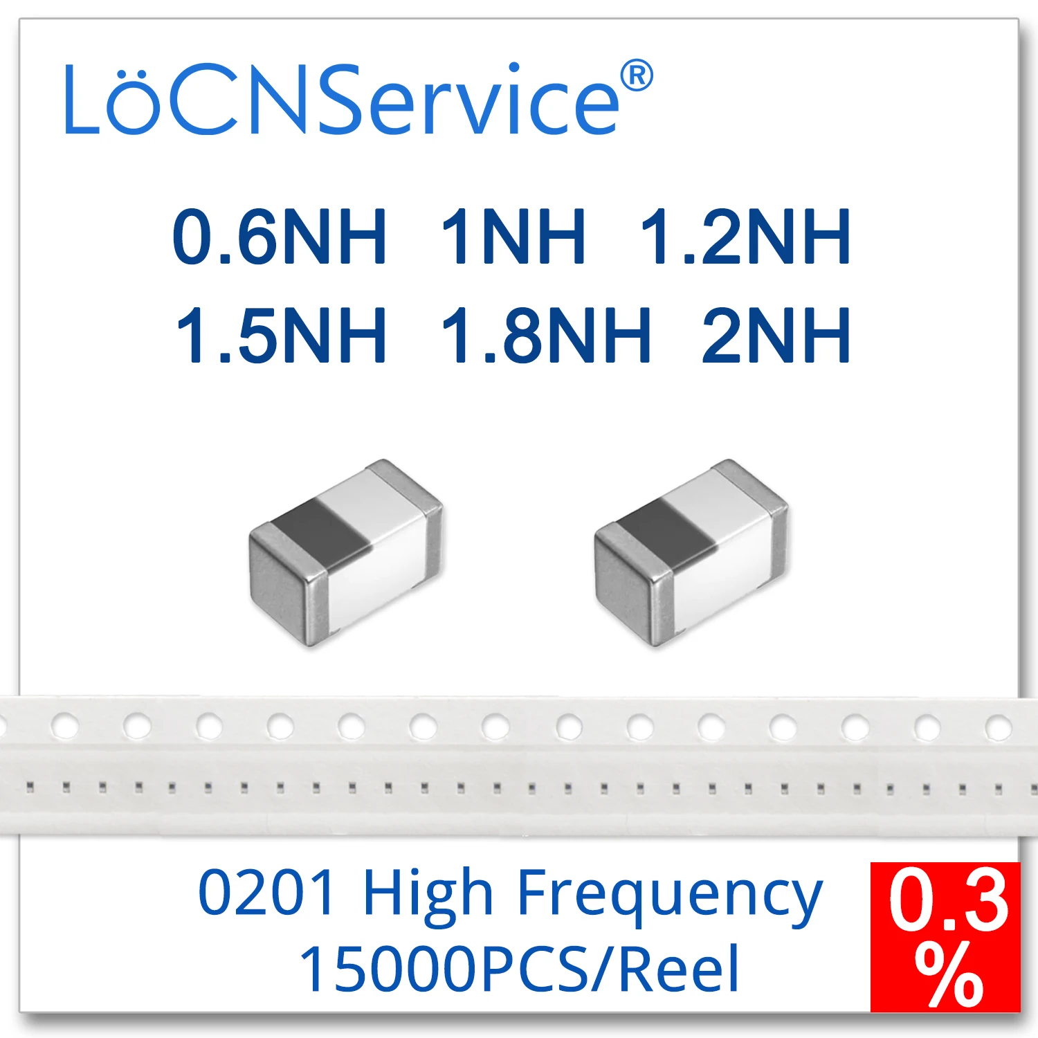 LoCNService 0201 15000 шт. 0.3% 0.6NH 1NH 1.2NH 1.5NH 1.8NH 2NH высокочастотные Многослойные ферритовые