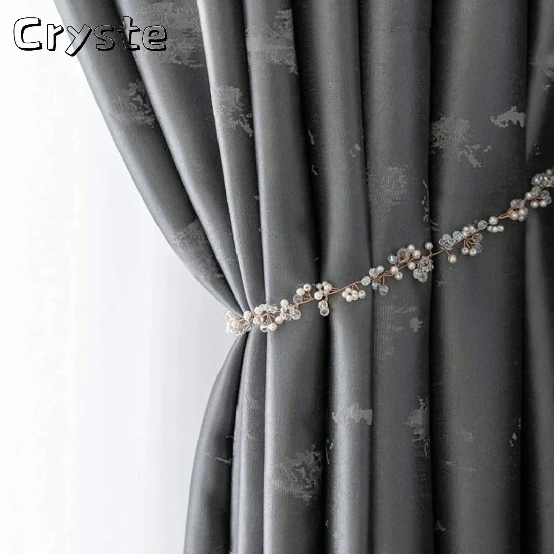 

Облако жаккардовые шелковые шторы, высокоточные черные шелковые светонепроницаемые шторы стандартной длины для гостиной, столовой, спальн...