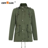 covrlge mens mid length coat spring autumn new stand collar washable tooling jacket windbreaker men trend fashion coat mwf018