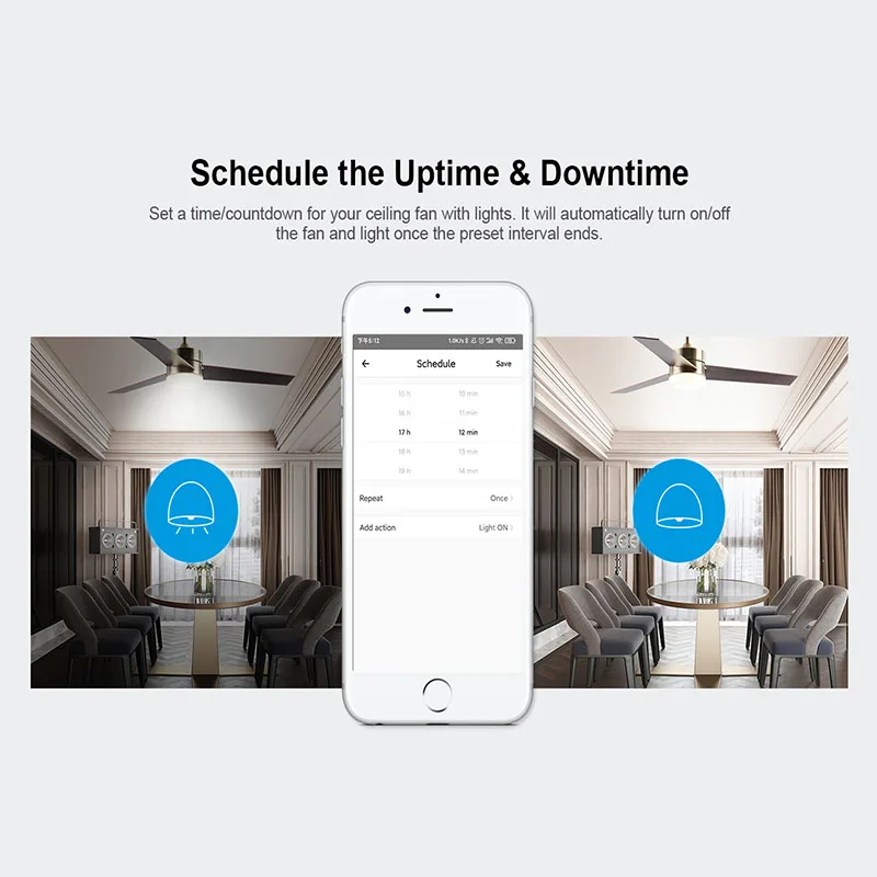 SONOFF IFan04-L WiFi потолочный вентилятор и контроль светильник ler Smart Home 100-120V голосовой